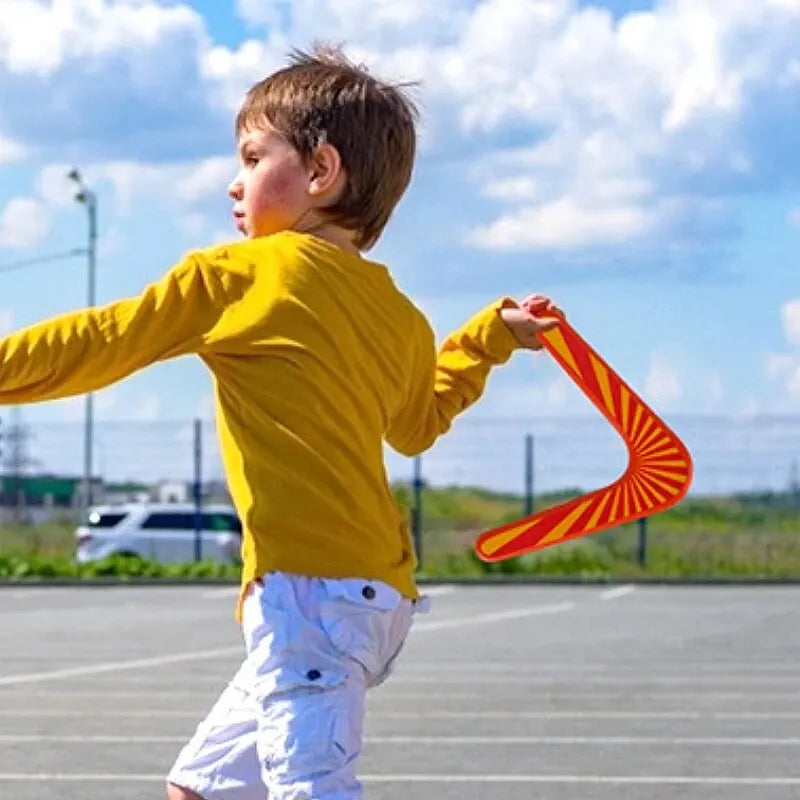 V Shaped Boomerang Flying Disc Throw Catch Wooden Return Dart Flying Outdoor Game Kids Toys Parent-child Interactive Game Props