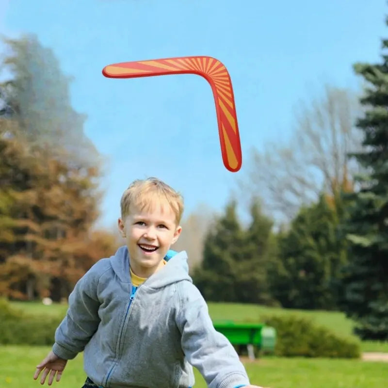 V Shaped Boomerang Flying Disc Throw Catch Wooden Return Dart Flying Outdoor Game Kids Toys Parent-child Interactive Game Props
