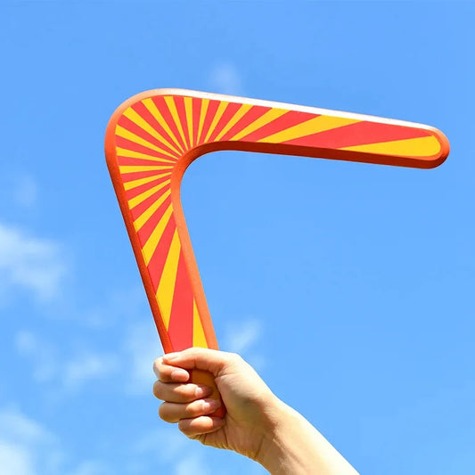 V Shaped Boomerang Flying Disc Throw Catch Wooden Return Dart Flying Outdoor Game Kids Toys Parent-child Interactive Game Props